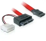 Delock Cable SATA Slimline female + 2pin power > SATA SATA-Kabel 0,3 m Rot