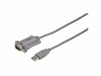 Hama USB auf Seriell 9-Pol Adapter-Kabel 2m Grau USB-Kabel, USB-A-Stecker, (1...