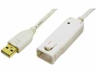 LogiLink LogiLink USB-Kabel USB 2.0 USB-A Stecker, USB-A Buchse 12.00 m Weiß ve