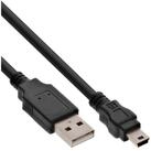 Inline InLine&reg; USB 2.0 Mini-Kabel, USB A ST an Mini-B ST (5pol), schwarz, 3m