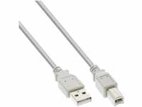 INTOS ELECTRONIC AG InLine® USB 2.0 Kabel, A an B, beige, 1m USB-Kabel