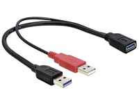 Delock USB 3.0-A Buchse + USB 3.0-A Stecker an USB 2.0-A USB-Kabel, (30.00 cm),