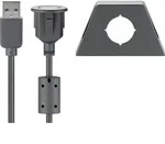 Goobay USB 2.0 Hi-Speed Verl&auml;ngerungskabel mit Montagehalterung Schwarz 0.6 m