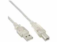 INTOS ELECTRONIC AG InLine® USB 2.0 Kabel, A an B, transparent, 7m USB-Kabel