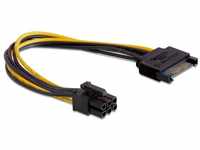 Delock Strom-Adapterkabel 15 Pin SATA > 6 Pin PCIe Computer-Kabel