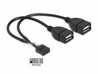 Delock USB Kabel Pin Header Buchse > 2 x USB 2.0 Typ-A Buchse 20 cm...