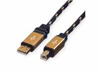 ROLINE GOLD USB 2.0 Kabel, Typ A-B USB-Kabel, USB 2.0 Typ A Männlich...