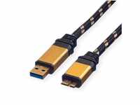 ROLINE GOLD USB 3.2 Gen 1 Kabel, USB A - Micro B, ST/ST USB-Kabel, USB 3 Typ A