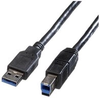 ROLINE Roline USB-Kabel USB 3.2 Gen1 USB-A Stecker, USB-B Stecker 1.80 m Sch