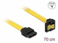 Delock SATA 6 Gb/s Kabel gerade auf unten gewinkelt, 70 cm, gelb Computer-Kabel