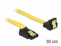 Delock SATA 6 Gb/s Kabel oben gewinkelt auf unten gewinkelt 30 cm gelb