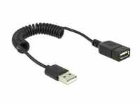 Delock Verlängerungskabel USB 2.0-A Stecker/Buchse Spiralkabel Computer-Kabel,...