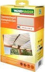 Windhager Seilspannsonnensegel komplett-Set, Sonnensegel und Montagezubeh&ouml;r,