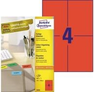 Avery Zweckform Etiketten Universaletikett 3456 10 Papier rot 400 Etik./Pack.