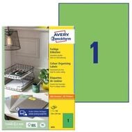 Avery Zweckform Etiketten 100 Etiketten 3472 gr&uuml;n 210,0 x 297,0 mm