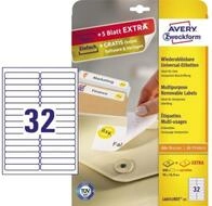 Avery Zweckform Etiketten Etikett L6031REV-25 DIN Papier wei&szlig; 960 Etik./Pack.