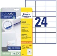 Avery Zweckform Etikett 3490 Universal-Etiketten ultragrip - 70 x 36 mm wei&szlig;...