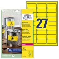 Avery Zweckform Etiketten 540 wetterfeste Folienetiketten L6105-20 gelb 63,5 x...