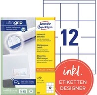Avery Zweckform Etikett 3661 3661 Universal-Etiketten ultragrip - 70 x 677 mm...