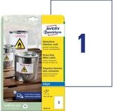Avery Zweckform Etiketten Etiketten Inkjet 210x297mm wetterfest VE=10 St&uuml;ck wei&szlig;
