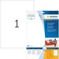 HERMA Etiketten Inkjet-Etiketten Glossy wei&szlig; 210x297mm Special A4 10 St&uuml;ck