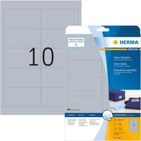 HERMA Etikett Herma Etiketten permanent haftend 96 x 50,8 mm Folie silber