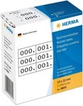 HERMA Etiketten Nummernetiketten dreifach selbstklebend wei&szlig;/schwarz VE=3x1000