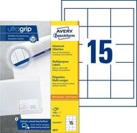Avery Zweckform Etiketten Universal-Etiketten ultragrip 64x50 mm VE=1.500 Etiketten /