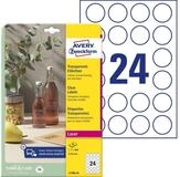 Avery Zweckform Etiketten Etiketten 40 mm 25 Blatt/600 Etiketten transparent