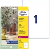 Avery Zweckform Etiketten Etiketten 210x297 mm 25 Blatt/25 Etiketten transparent