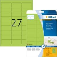 HERMA Etiketten Etiketten neon-gr&uuml;n 63,5x29,6mm Special A4 LaserCopy 540 St&uuml;ck