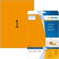 HERMA Etiketten Etiketten neon-orange 210x297mm Special A4 LaserCopy 20 Blatt