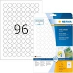HERMA Etiketten HERMA Etiketten abl&ouml;sbar wei&szlig; &Oslash;20mm 25 Blatt 2400 St&uuml;ck
