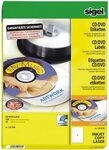 Sigel Etiketten CD-/DVD-Etiketten Inkjet/Laser Kopier 117mm VE=50 St&uuml;ck (25 Blatt)