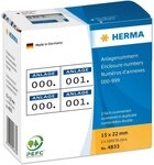 HERMA Etiketten Anlagenummern selbstklebend 2-fach Aufdruck dunkelblau VE=2x1000