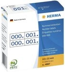 HERMA Etiketten Nummernetiketten doppelt selbstklebend Aufdruck blau VE=1000...