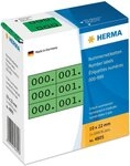 HERMA Etiketten Nummernetiketten dreifach selbstklebend gr&uuml;n/schwarz VE=3x1000
