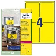 Avery Zweckform Etiketten 80 wetterfeste Folienetiketten L6127-20 gelb 99,1 x...