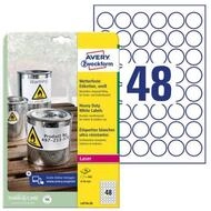 Avery Zweckform Etiketten 960 wetterfeste Folienetiketten L4716-20 wei&szlig; 30,0 x...