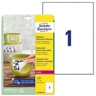 Avery Zweckform Etiketten Etiketten 210x297mm wetterfest abl&ouml;sbar Laser/Copy