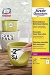 Avery Zweckform Etiketten 80 wetterfeste Folienetiketten L4774REV-20 wei&szlig; 99,1...
