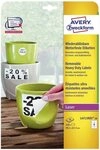 Avery Zweckform Etiketten 160 wetterfeste Folienetiketten L4715REV-20 wei&szlig;...
