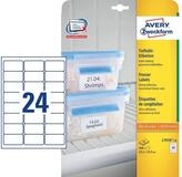 Avery Zweckform Etiketten Tiefk&uuml;hletiketten 63,5x33,9mm Inkjet/Laser/Copy wei&szlig;