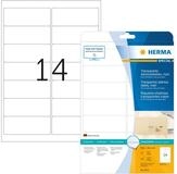 HERMA Etiketten Adressetiketten Folie transparent 99,1x38,1mm Special A4...
