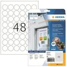 HERMA Etikett Herma Etiketten abl&ouml;sbar &Oslash; 30 mm Folie weiss wetterfest 20 Bl...