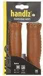 Velo Fahrradlenkergriff Echt Leder Griff handgen&auml;ht Paarweise 125 125 mm braun