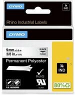 DYMO Druckerband Schriftband RHINO 18508 18508DMO, 9 mm schwarz auf transparent