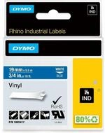 DYMO Druckerband Schriftband RHINO 1805417, 19 mm wei&szlig; auf blau