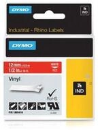 DYMO Druckerband Schriftband RHINO 1805416, 12 mm wei&szlig; auf rot
