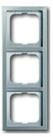 Busch-Jaeger Abdeckplatte Busch-Jaeger Rahmen 3-fach pur edelstahl 1723-866K